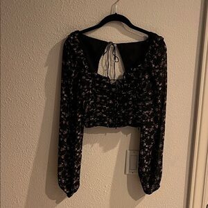 Cotton Candy Floral Black Women's Top